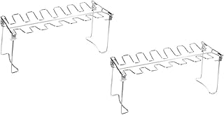 YARNOW 2 Pçs Grelha De Churrasco De Perna De Frango Grelha De Peru De Aves Grelha De Fumante Cabides De Metal Grelha Dobrável Ao Ar Livre Grelha Para Churrasco Ao Ar Livre Grelha Para