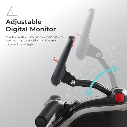 Sunny Health & Fitness Smart Compact Magnetic Rowing Machine with Stainless Steel Slide Rail – Magnetic Resistance Rower for Low-Impact Full-Body Workouts and Users up to 300 LB - SF-RW523043