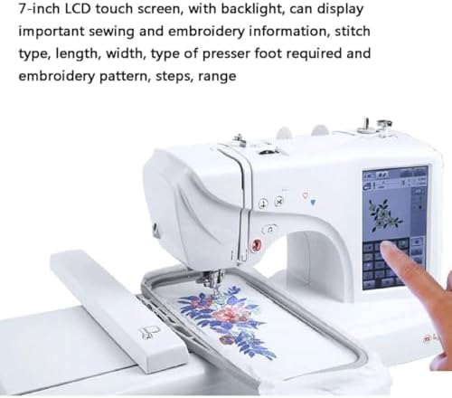 Automatic Embroidery Machine with 158 Designs, LCD Touch Screen, 210 Letters, 30 Borders for Sewing and Crafting