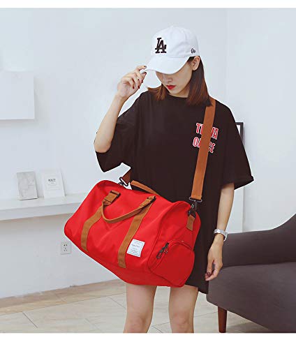 Mollygan Travel Duffel Bag Large Capacity Yoga Gym Bag Durable Duffle Sports Bag With Shoes Compartment Tote Bag For Men And Women Red #TOP2