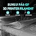 SUNLU PA6-GF 3D Filament 1.75mm 1KG, 25% Glass Fiber Nylon Filament, High Temp Resistance 401°F (205°C), Corrosion Resistance, Engineering filament, Dimensional Accuracy±0.02mm, 1KG Spool(2.2lbs),Gray