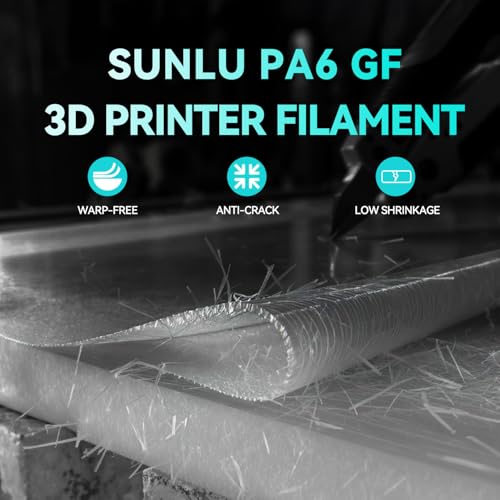Image of SUNLU PA6-GF 25% Glass Fiber Nylon 1.75mm 3D Printing Filament Black 1KG