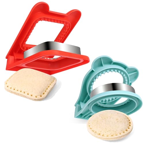 Vodolo Sandwich Maker,2PCS Sandwich Cutters for Kids Lunch,Crustless Breakfast Sandwich Cutter and...