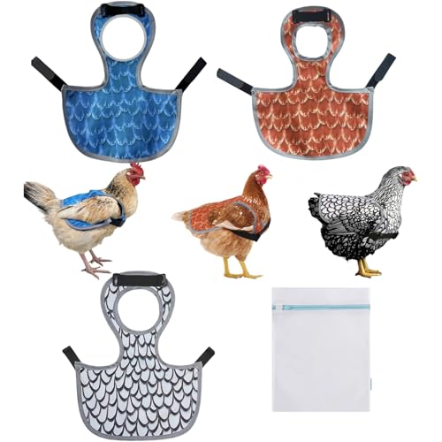 Waterproof Chicken Saddles for Hens with Laundry Bag, Juvaeny Adjustable