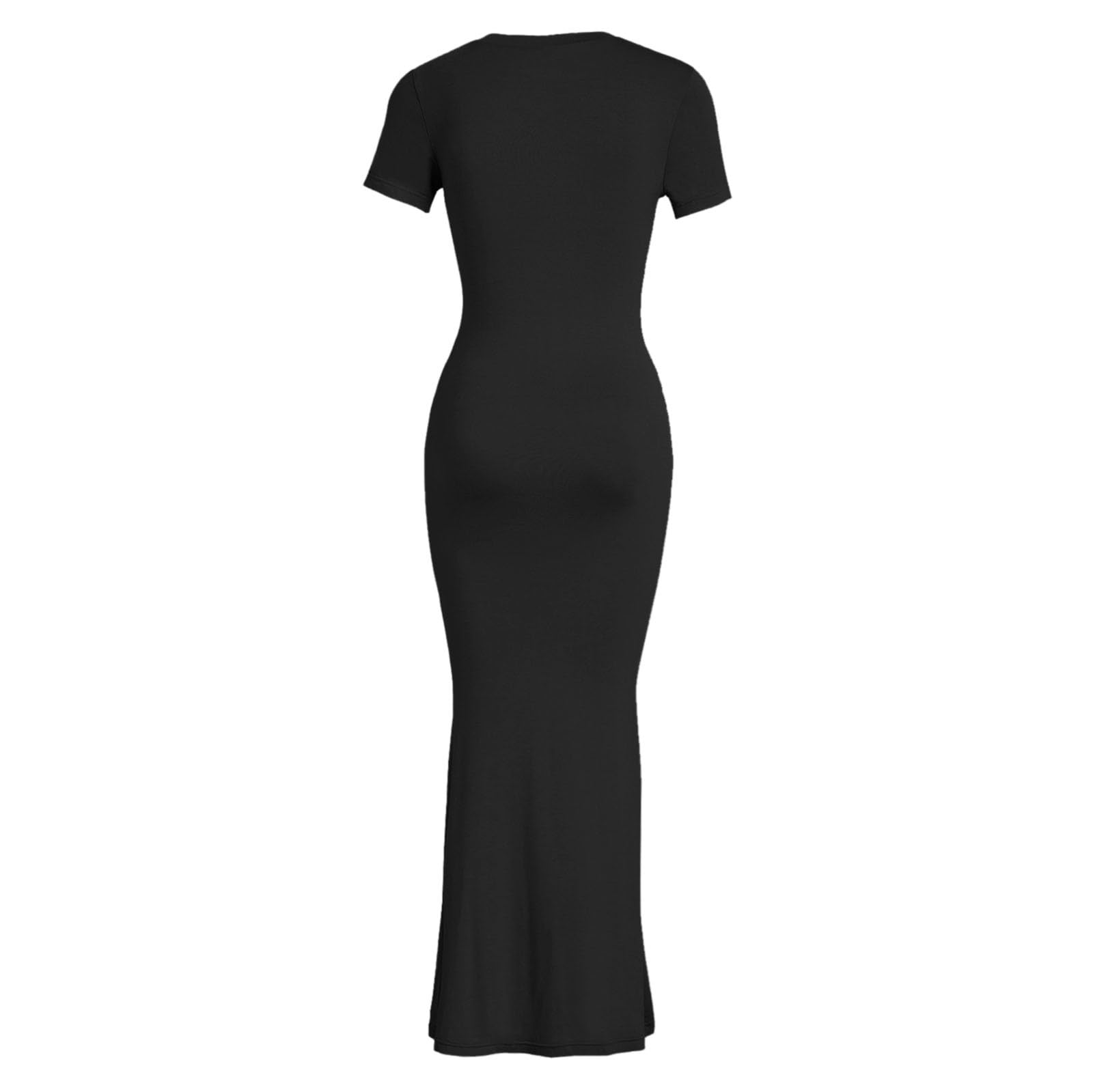 Luźna letnia sukienka dla kobiet, jednolity kolor, wąski krój, elegancka sukienka z krótkim rękawem, na co dzień, na wyjścia, wygodna i stylowa