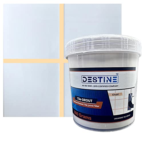 Image of DESTINE READY-TO-MIX inchTILE GROUT inch (16 COLOURS) (ALL PACKS: 100 Gm,250 Gm,400 Gm,800 Gm,1 Kg), Waterproof, Cement Based Tile Joint Filler, Crack Filler, Tiles Gap Filler (800 Gm, Khaki)