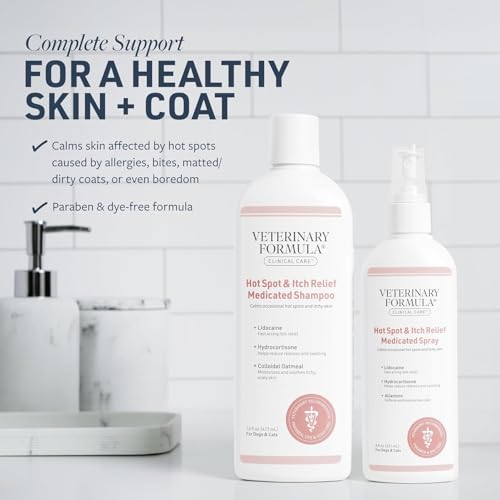 Image of Veterinary Formula Clinical Care Hot Spot & Itch Shampoo + Spray Bundle, 24 Fl Oz (Pack of 6)