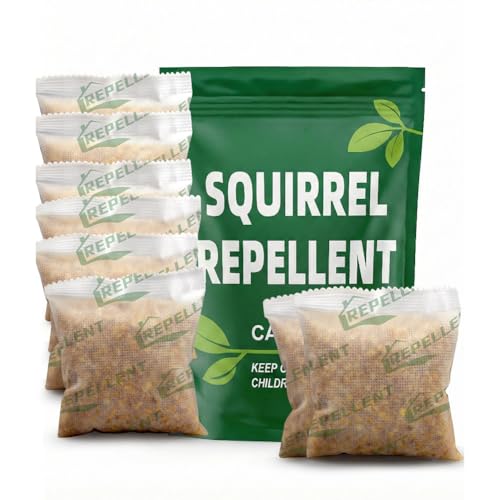 AUDQQM Squirrel Repellent Outdoor Chipmunk Repellent Keep Squirrels Away from Garden Yard and Potted Plants Chipmunk Deterrent Indoor Squirrel Deterrent for Attic Family & Pet Safe 8 Pouches