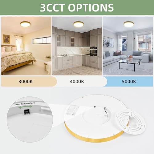 Image of hykolity 12 Inch Selectable CCT LED Round Flat Panel Light,2 Pack