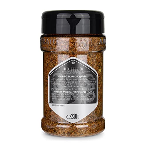 Ankerkraut Beef Booster, Rub Brisket und Steak Gewürz, Gewürzmischung für Fleisch, 230g im Streuer