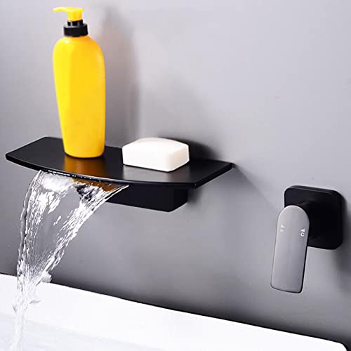 Robinet de lavabo en laiton mitigeur cascade eau chaude froide mural blanc - 4