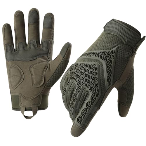 Artanchao Guantes Moto Verano Hombre, Guantes Negros con Pantalla Táctil de 3 Dedos, Transpirables y Antigolpes para Moto y MTB