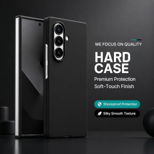 Image of amazon basics Slim Matte Hard PC Back Cover Case for Samsung Galaxy Z FOLD 8 Ultra with Integrated Hinge Protection and Smooth Anti-Fingerprint Finish (Midnight Black)