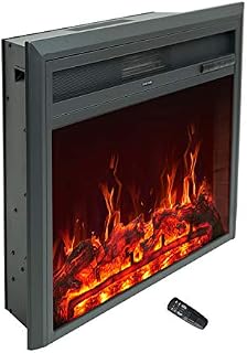 C-Hopetree Electric Fire Insert, Portable Freestanding Fireplace Heater with Remote and Thermostat, 81cm Wide