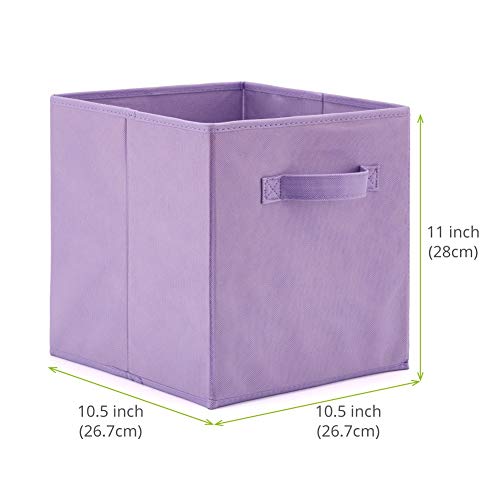 Ezoware Set Of 6 Foldable Fabric Basket Bin Collapsible Storage Cube For Nursery, Toys Organizer, Shelf Cabinet (Purple) #TOP7