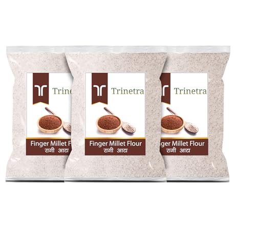 Image of Trinetra Ragi Atta (Finger Millet Flour) | Calcium & Fibre-Rich Millet Flour | 1Kg Each (Pack Of 3) 3000 g
