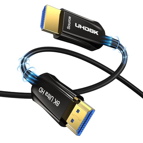DGHUMEN 8K Long HDMI Cable 10M, Fiber Optic HDMI 2.1 Cable Supports 8K@60Hz 4K@120Hz Ultra High Speed 48Gbps HDR, Compatible with Monitor Laptop, PC, HDTV, Projector