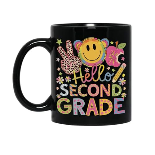 KRIXIAVIKA Taza de café Hello Second Grade 2nd Grade First Day of School, tazas de cerámica de 11 a 15 onzas