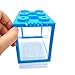 Averynnia Blue Stackable Mini Fish Tank Kit | 0.25 Gallon Desktop Aquarium with Gravel & Plastic Plants Resin Decorations | Sea Monkeys Kit for Aquarium Enthusiasts
