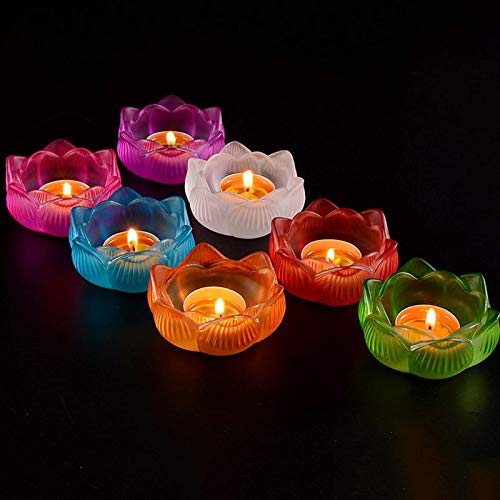 Wsimei Lotus Tea Light Candle Holder Statue, Feng Shui Zen Candlestick Buddha Yoga Meditation Decoration, Votive Holder,Set #TOP1