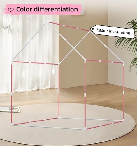 Miniatura 5 de Benebomo Tienda De Campaña Infantil,Casitas Infantiles Tela,Castillo De Princesa Para Niños Y Niñas,Casita Infantil De Interior Para Jugar, Dormir Y Descansar,Rosa
