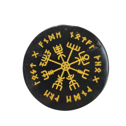 Plato de carga Vegvisir de Ágata Negra 8 cm miniatura 1