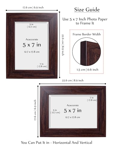 Image of GOLDEN PEACOCK Photo Frame PVC Body with MDF Back | Wall Hanging & Desk Display | Picture Frame for Gifts and Home Decor (Chocolate Brown, Set Of 1)