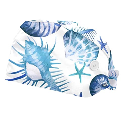 Chapeaux bouffants JDEZ 2PCS avec bandeau frontal et motif coraux