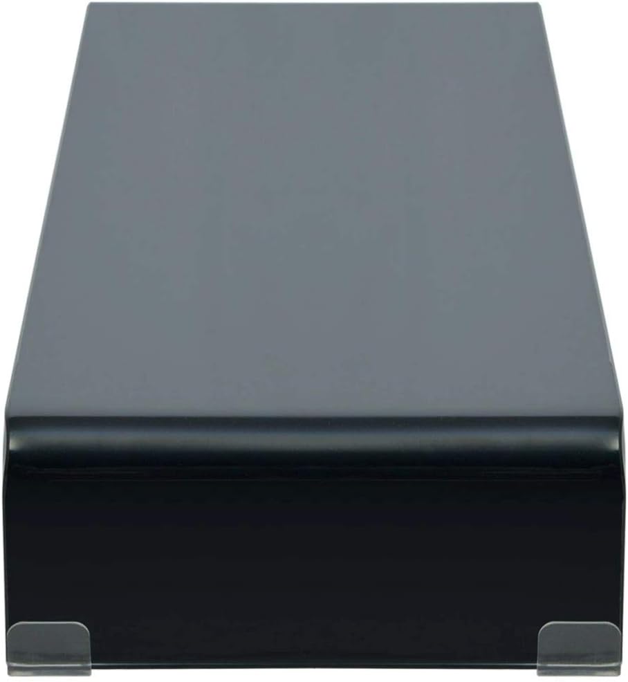 Monitor Stand Monitor Riser TV Stand Glass Clear Desktop Stand Screen Television Laptop Multimedia Devices Black 39.4"x11.8"x5.1"