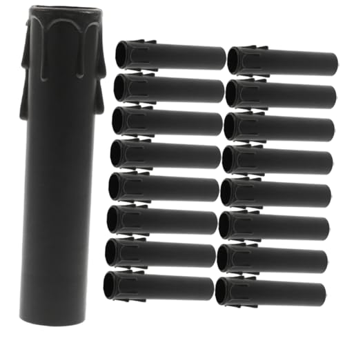 20pcs Teardrop Plastic Sleeve Chandelier Covers Candle Drip Sleeve Tubes Plastic Covers Tubes for Chandelier Socket Covers Chandelier Parts Socket Holders Candle Drips Sleeves