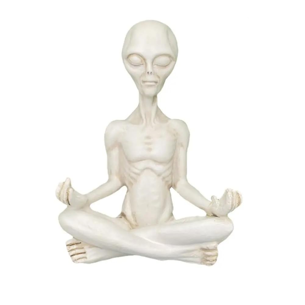 CTRLZS Outdoor Space AlienOrnaments Garden Resin Statue Figurine Home Decoration Garden Yard Decoration Outdoor Miniatures B