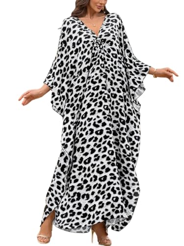 Image of KEYLORTING Plus Size Kaftan Dress Women, African Moo Moo Print Caftan, Batwing Dress, Beach Cover Up for Party and Loungewear