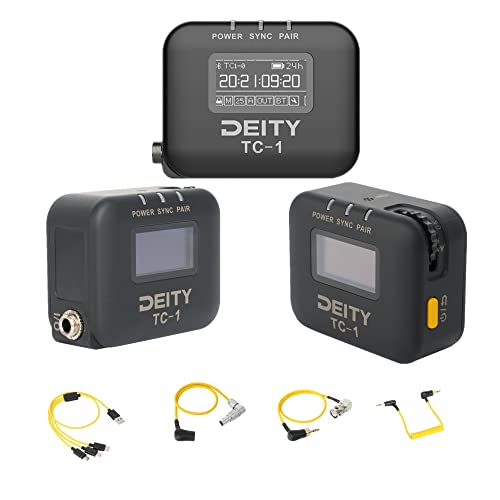 DEITY TC-1 KIT ワイヤレスタイムコードボックス 2.4G RF コンパクト OLED USB-C カメラ、カムコーダー、テープレコーダー、スマートスレートなど接続サポート 3.5mmI/Oコネクターとアプリコントロール (TC-1 KIT)