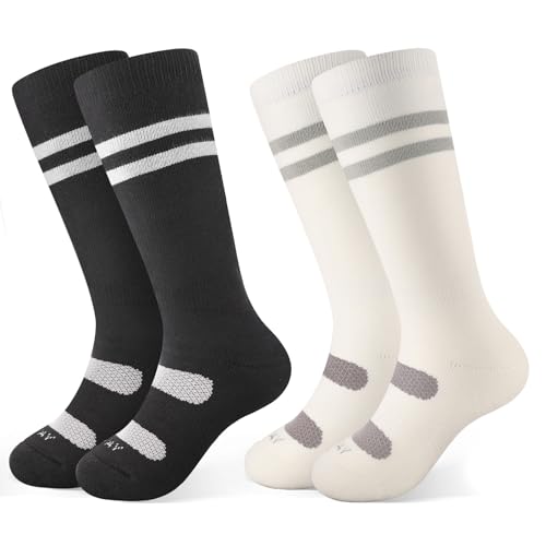 [Findway] 【2足組】 スキーソックス キッズ スキー靴下 子供 厚手 吸汗・速乾 抗菌・防臭 防寒保温 スノボー 靴下 子供 スキー用 アウトドア スポーツ 冬用 快適 耐久性 伸縮性 通気性 3歳から大人まで対応