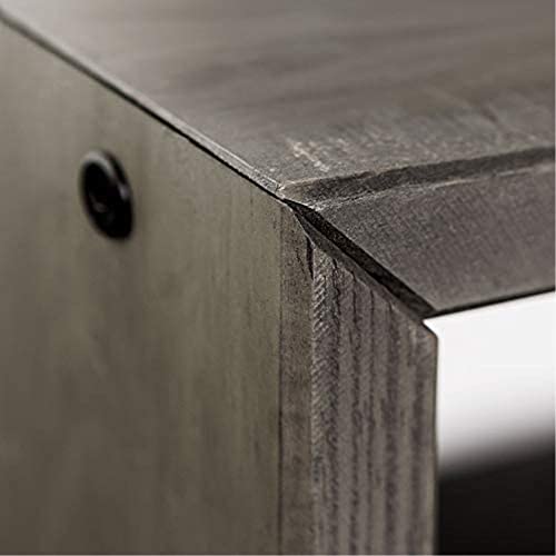 Walker Edison Meg Rustic Solid Wood Two Tier Entryway Bench, 58 Inch, Grey #TOP3