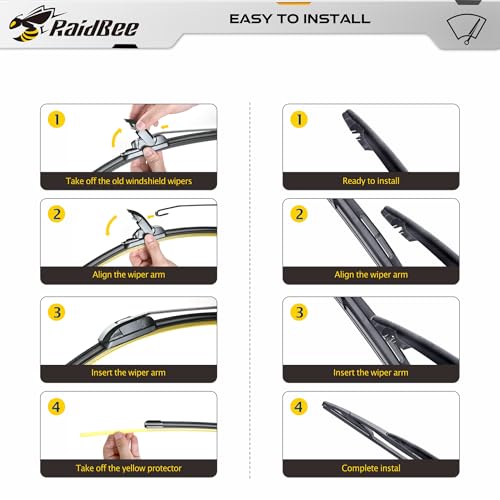 Image of Raidbee Windshield Wiper Blades Replacement for Jeep wrangler JK 2008-2018 Jeep wrangler 2007-2017 All-Season OEM Quality 3 Pack 15 inch+15 inch+13 inch