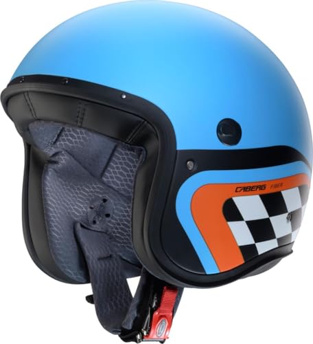CABERG Helmet Jet Freeride X Daytona MATT Light Blue /Black /ORANGE XL