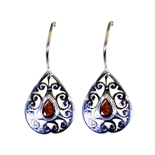 Boucle d'oreille grenat rouge poire : l'argent 925 pour sublimer vos tenues