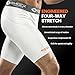 Shock Doctor Compression Shorts with Protective Bio-Flex Cup, Moisture Wicking Vented Protection, White, Youth, Medium