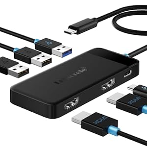 Lemorele Docking Station Dual Monitor, 6 in 1 USB C Hub Multiport Adapter w/2 HDMI 4K, 5Gbps USB3.0 & 2 USB2.0, 100W PD Charging – USB C Dock for Laptop Dell/Lenovo/HP/MacBook/Surface – Plug and Play