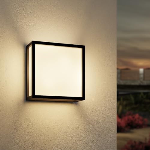 EBION Aussenlampe Wand,Wandleuchte Aussen Wandlampe E27，AußEnlampe,Aluminium + PC Wandlampe,40W Wandleuchten,Outdoor Wall Sconce,IP54 AußEnleuchte...