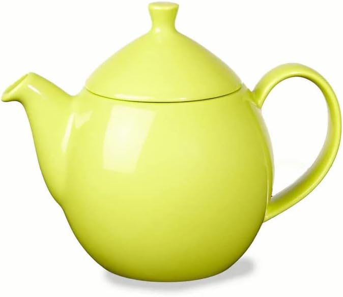 Forlife New Dew Teapot with Basket Infuser 32 ounce, 7.5inch Length, Lime Teapots
