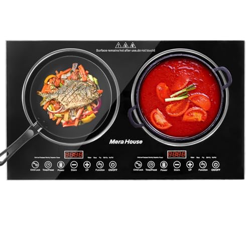 Opiniones y reviews de Parrilla de Induccion 2 Quemadores , listamos los 10 mejores. 46 Mera House Parrilla de Inducción 2 Quemadores 2200W, Estufa de Inducción con 10 Niveles + 10 Programas Táctiles, Panel de Vidrio Microcristalino Negro Antiarañazos, Fácil...