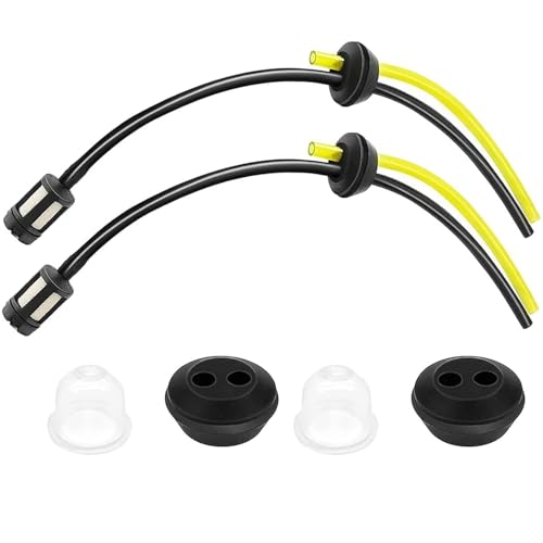 2 Pcs Strimmer Fuel Line Universal Strimmer Fuel Pipe, Fuel Line Hose Kit Petrol Strimmer Parts, Fuel Hose for Brushcutter Trimmer Mower Hedge Trimmer Carburetor Fuel System Maintenance Kit