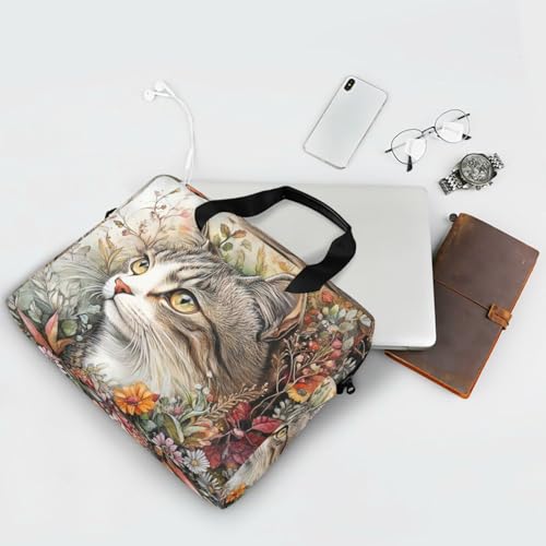 Maletín para laptop 15.6 pulgadas con diseño acuarela gato miniatura 7
