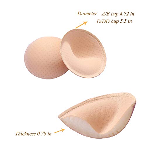 ONDY Bra Insert Pads 2 Pairs, Round Breast Enhancers,Invisible Bra Push Up Pad for Yoga Sports Bra3