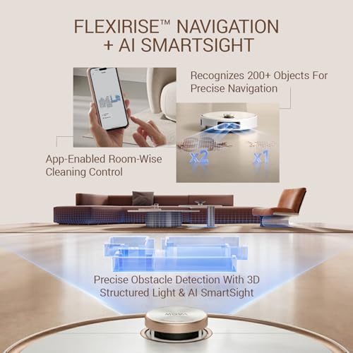 Image of Mova V50 Ultra Complete Robot Vacuum Cleaner with 24,000 Pa Suction, Thermal DuoSolution Floor Wash, Lift Navigation & Obstacle Crossing up to 6 cm - White