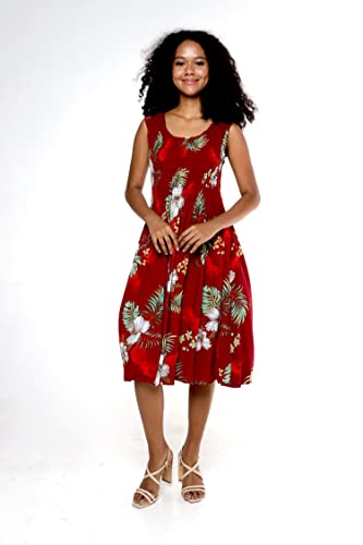 Image of Matchable Family Hawaiian Luau Men Women Girl Boy Clothes in Pineapple Garden Burgundy