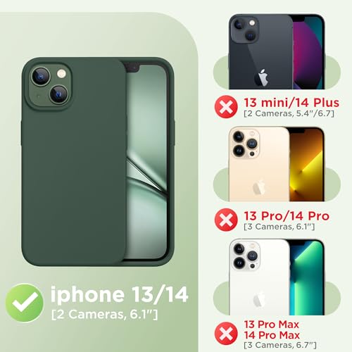 Image of GolbinBox Magnetic for iPhone 13 /14 Case, Silicone Cover, Dark Green