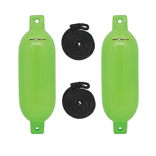 Image of Extreme Max Standard 3006.7602 BoatTector Inflatable Fender Value 2-Pack-6.5 inch x 22 inch, Neon Green